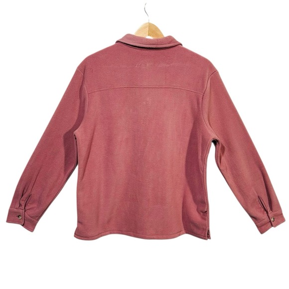C&C California Womens Fleece Button Down Shirt Size M Soft Pink Cozy Warm Fabric - Picture 6 of 9